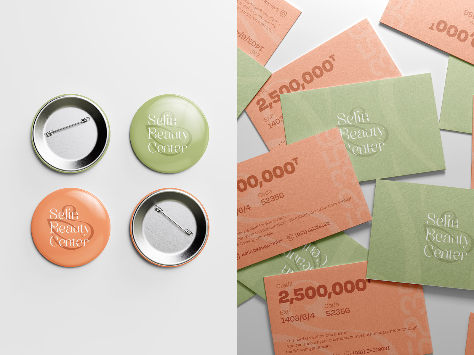 Selin gift card and staff badge designs
